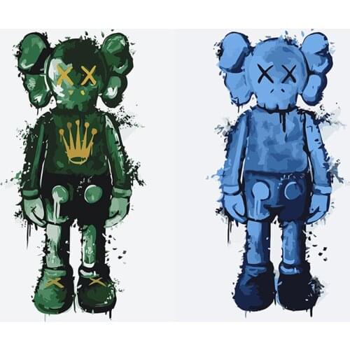 DIY Teddy Bear Painting By NumbersLight luxury bear Ornaments Paint By Numbers Hand Painted Picture Decor Home Wall Art