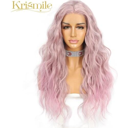 Long Synthetic Lace Front Wigs Light Purple Deep Curl Hair for Women Party Cosplay Drag Queen Daily High Temperature Make Up