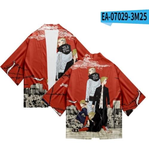 Anime Tokyo Avenger 3D Printing Japanese Kimono Haori Yukata Women/Mens Fashion Summer Casual Cool Short Sleeve boys Cardigan