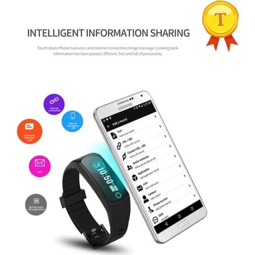 Hot selling bluetooth smart band heart rate monitor wristband bracelet smart band with NFC line email message alert for iphone 6