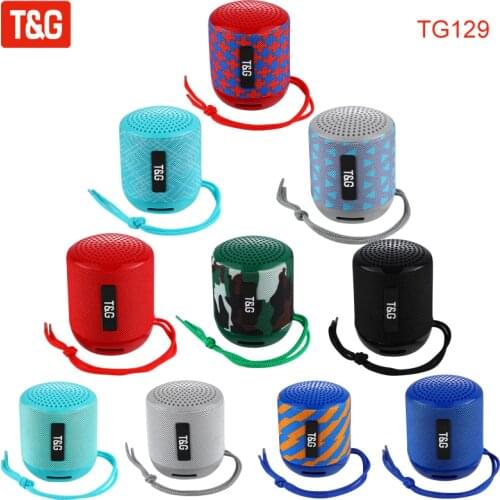 T&G TG129 Mini Bluetooth Speaker Portable Fabric Wireless Loudspeaker Small Outdoor Camping Driving Subwoofer Speakers