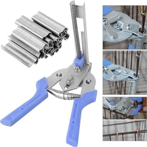 Fastening Clamp Poultry Cage Clamp Installation 600 M Nail Chicken Rabbit Mink Fox Bird Dog Cage Clamp Installation kit Tool