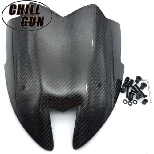 Motorcycle Carbon Fibre Windshield Deflector WindScreen Viser VIsor Fit For Kawasaki Z800 2012-2016 Double Bubble Z-800 Z 800