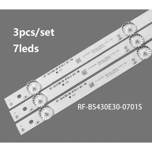 New 3pcs/lot 7lamps LED Backlight Strip for RF-BS430E30-0701S-03