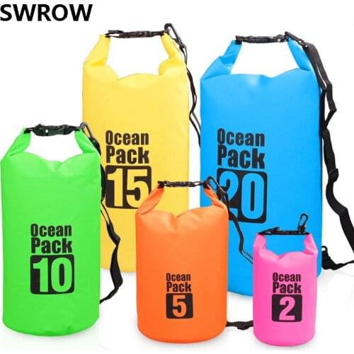 Beach drifting swimming bag large capacity outdoor waterproof bag PVC coated mesh waterproof bucket bag 2-30L swimming bag