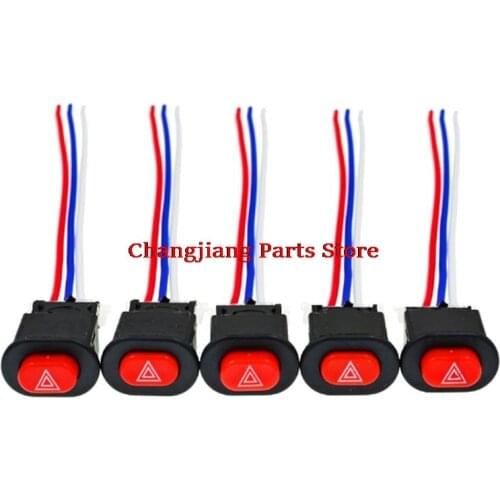 Warning Flasher Emergency Signal w/3 Wires Lock Motorcycle Hazard Light Switch Double