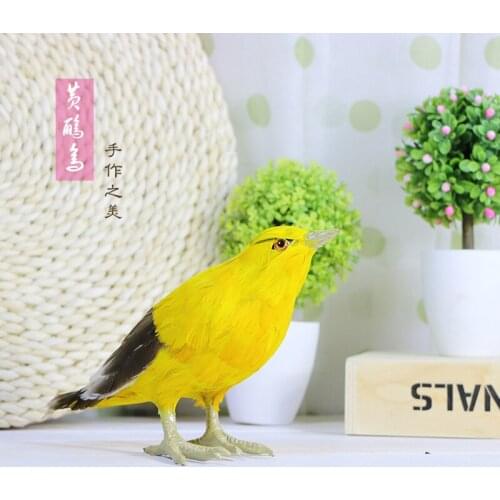 Realistic Oriole Artificial Bird Lifelike Animal Figure Miniature Home Shelf Garden Decoration Ornament Creative Gift Toy