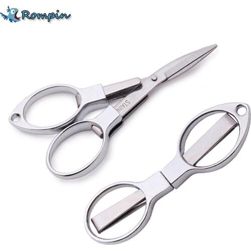 Rompin Portable Folding Fishing Scissors Stainless Steel Lure Fishing Pliers Fishing Accessories Tools for Fishing Tackle Boxes