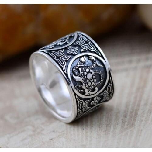 S990 Sterling Silver Ring Men Jewelry Magpie Flower Wedding Brand fish xinjing Ring Women Gift Fine Jewelry