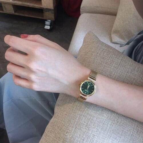 Chic simple net belt retro lady watch art fashion small dial with quartz watch