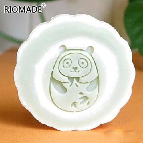 Cute Panda Handmade Print Soap Stamp Animal Pattern Transparent Natural Organic Glass Soap Seal With Handle Acrylic Chapter