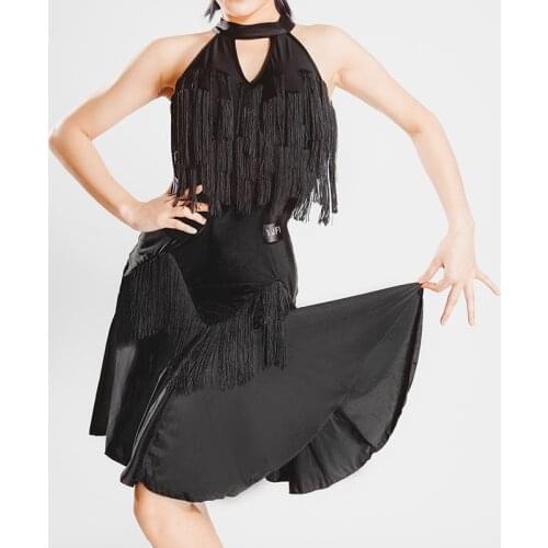 Adult Dance Dress Tassel Latin Cha Cha Samba Competiton Costumes Women Sexy Ballroom Dancewear Backless