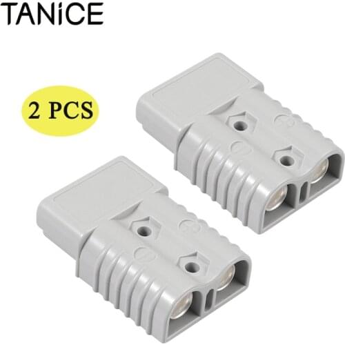 TANiCE 2Pcs 175A 600V For Anderson Style Plug Connectors With 1/0 AWG Silver Plated Solid Copper Terminal AC/DC Power Tool Kit