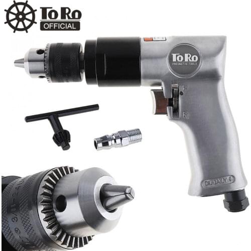 TORO TR-5100 3/8" 1800rpm High-speed Cordless Pistol Type Pneumatic Gun Drill Reversible Super Duty Air Drill for Hole Drilling