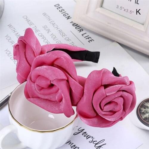Triple Rose Flower Headband vvelvet Fabric Retro Solid Color Headdress for Ladie New LL@17