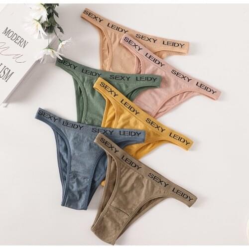G-string Panties Cotton Womens Underwear Female Brazilian Panties Elastic Sexy Lingerie Intimate Sexy Briefs T-Back Thongs