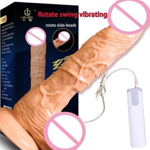 Rotating Squirm Vibrating Dildo Big Dick Realistic Penis Vibrator Sex Toys For Woman Soft Dildo Suction Cup Dildos For Women
