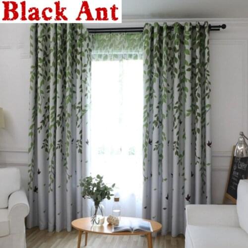 Rustic Curtains For Living Room Willow Birds Printed Voile Tulle Curtains Window Bedroom Kitchen Sheer Fabrics Drapes T&207 #30