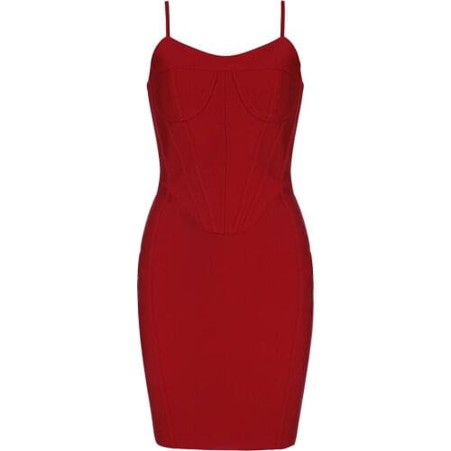 Women Bodycon Clothes 2021 Summer Spaghetti Strap Bandage Dress Sexy Sleeveless Celebrity Evening Party Club Mini Dress