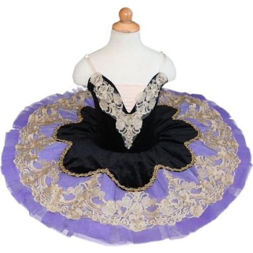 Childrens Purple Flower Fairy Tutu Female Little Swan Puffy Tutu Skirt Sleeping Beauty Performance Costume