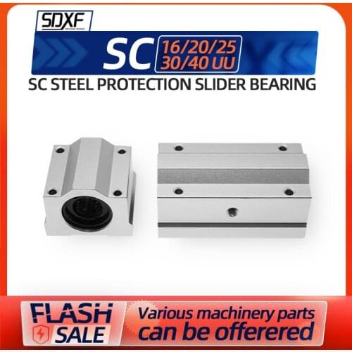 1/2/4PCS Steel Insulated Linear Aluminum Slider Bearing SC16/20/25/30/40UU