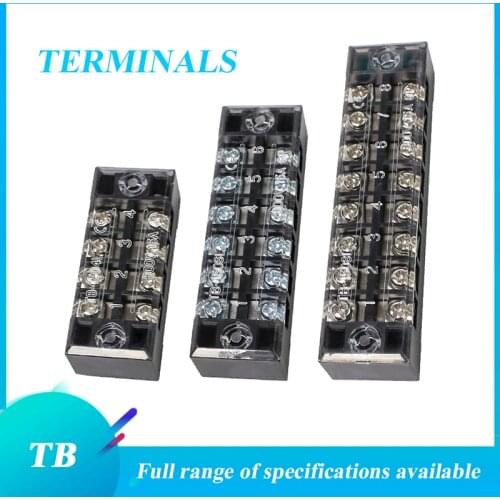 1PC TB series Dual Row Strip Screw Terminal Block Fixed Wiring Board wire connector 45A 600V