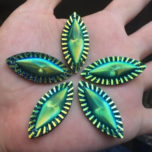 18*40mm Crystals Horse Eye Resin Flatback Rhinestone glitters Bling for DIY decoration Stones -B907*4