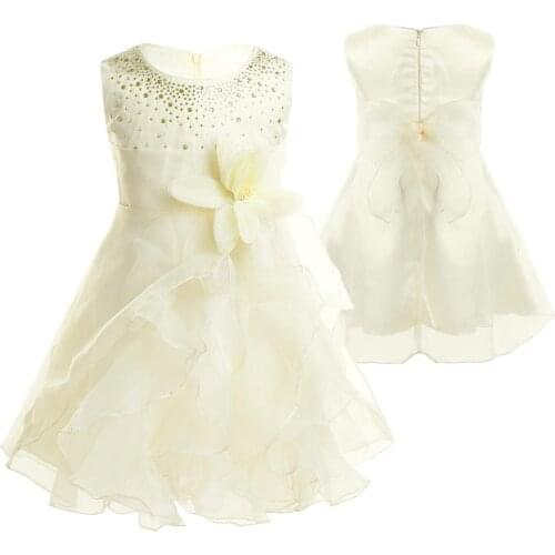 2021 Newborn Infant Baby Girls Dress Christening Clothes Organza Tutu Birthday Party Dress Princess Children Clothing Vestidos