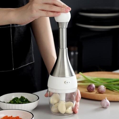 304 Stainless Steel Garlic Press Crusher Portable Garlic Mincer Chopper Great Handle Household Kitchen