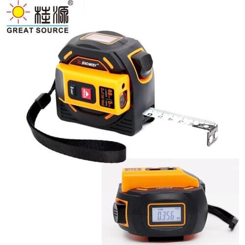 40/ 60 Meters Laser Distance Meter 5 Meters Metal Tapeline LED Screen Double Function (1PC)