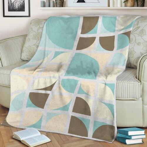 Abstract Geometric Art 09 3D Printed Velvet Plush Throw Fleece Blanket Bedspread Sherpa Blanket Home Decora