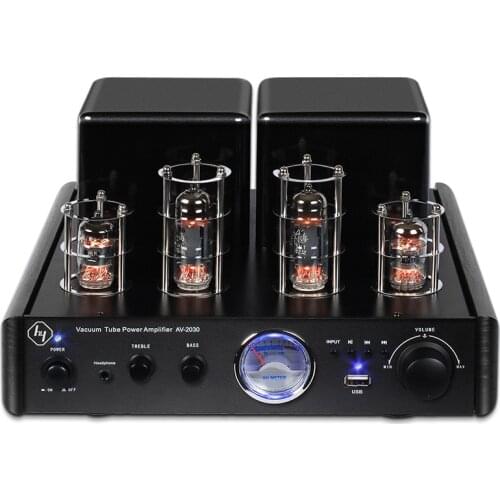 AC110V / AC220V 6U1 6F2 tube AV2030 Bluetooth 4.2 30W * 2 hifi home audio tube amplifier Coaxial fiber USB input