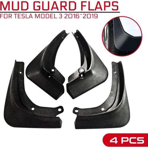 Car Mud Flaps 4Pcs/Set Front Rear Splash Guards Fender Mudflaps For Tesla Model 3 2016~2019 Mudguard