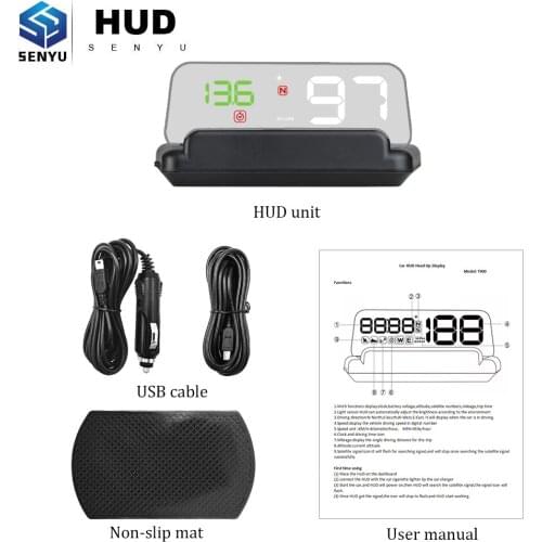 HUD Head Up Display T900 Car Electronics GPS Speedometer OBD OBD2 HUD Display GPS Car Speed Projector Digital On-board Computer