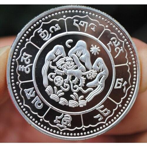 Long Fruit Spit Rat Treasure Tibetan Buddhism 40mm Commemorative Silver Plated Coin Souvenir Challenge Collection Art Craft