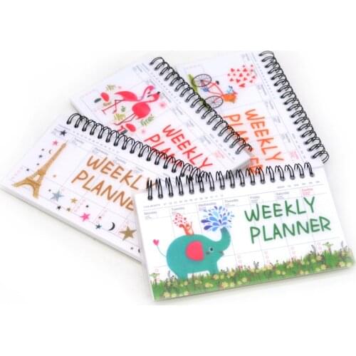Weekly Planner Notebook Planner Agenda 2021 Cute Journal Stationery Cuadernos Y Libretas Libreta Flamingo Paris Ball Pen Penna