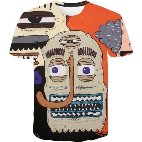 Personality Alternative hip hop Harajuku Mens t-shirt 2021 New Summer Interesting Graffiti Graphic t shirts Short Sleeve Tops