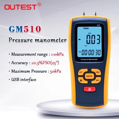 GM510 USB Manometro LCD Display digital pressure gauge pressure tester Pressure Electronic manomet with Carry box