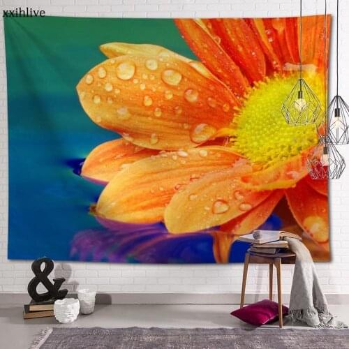Custom Tapestry Flower Gerberas Printed Large Wall Tapestries Hippie Wall Hanging Bohemian Wall Art Decoration Room Decor