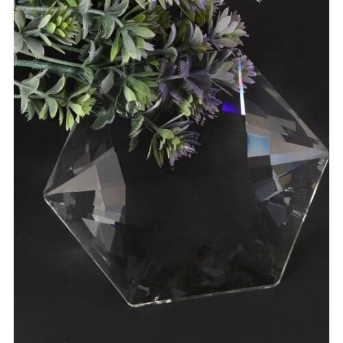 Crystal Chandelier Large Prisms Pendant Part Hexagram 100mm Glass Hanging Art Chandelier Lamp Hanging Ornament DIY