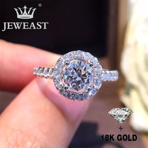 Natural Diamond 18K Gold Pure Gold Ring Beautiful Gemstone Ring Good Upscale Trendy Classic Party Fine Jewelry Hot Sell New 2020