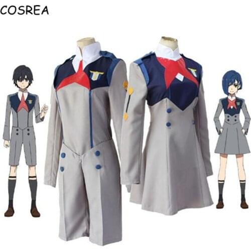 Anime DARLING in the FRANXX Cos HIRO ICHIGO Zero Two MIKU KOKORO School Uniform Cosplay Costume Sets Halloween Suit Outfit