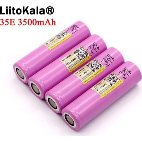 4PCS Liitokala original power 18650-35E lithium battery 3500mAh 3.7v 25A high power INR18650 for electrical tools