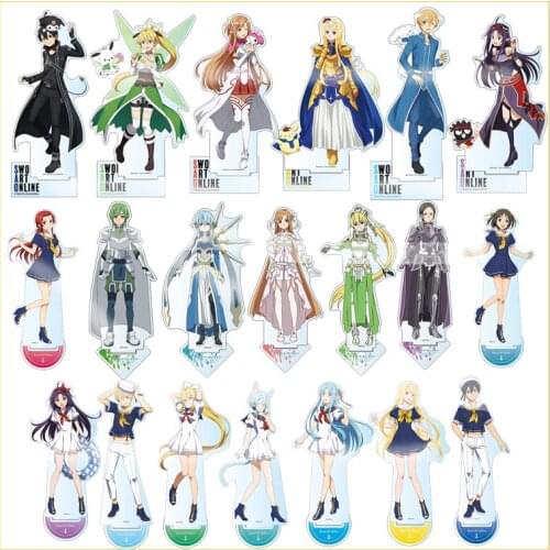 Sword Art Online Anime Acrylic Stand Figure Model Kirigaya Kazuto Yuuki Asuna Shinozaki Rika Desk Decor Collection Toy Cosplay