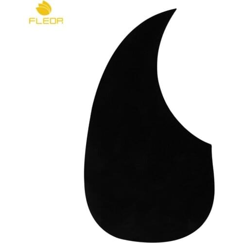 FLEOR Left Handed Acoustic Guitar Pickguard Pick Guard Scratch Plate Self-adhesive Black
