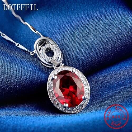 AAAA Zircon Necklace Woman 925 Silver Charm Round Pendant Necklace 100% Sterling Silver Luxury Jewelry