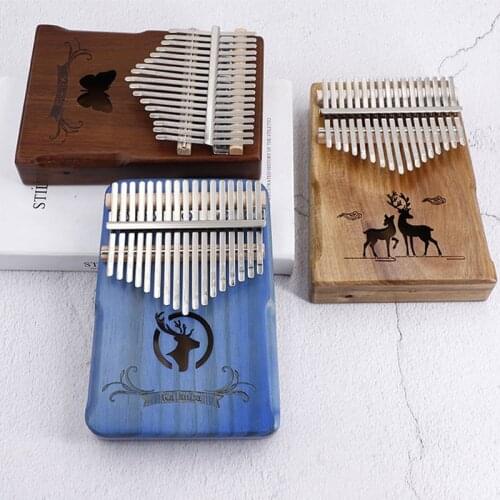 17 Keys Kalimba Thumb Piano Hand Guard Kalimba Wood Mahogany Body Musical Instrument With Learning Book Tune Hammer for beginner