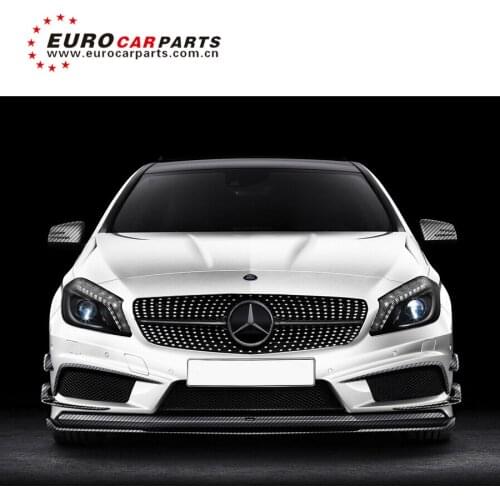 Full carbon finber parts for A class w176 A45 with front lip front bumper canard side skrits diffuser rear spoiler muffler tip