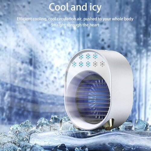 Portable Air Conditioner Cooler Fan USB Led Light Desktop Water Conditioning Blower Fans Humidifier Cold Wind for Summer FS52