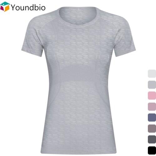 YOUNDBIO 2021 Yoga Shirts Sport Top Women Summer Fitness Sports Wear Female Slim Workout Blouse Gym Short Sleeve T-shirt